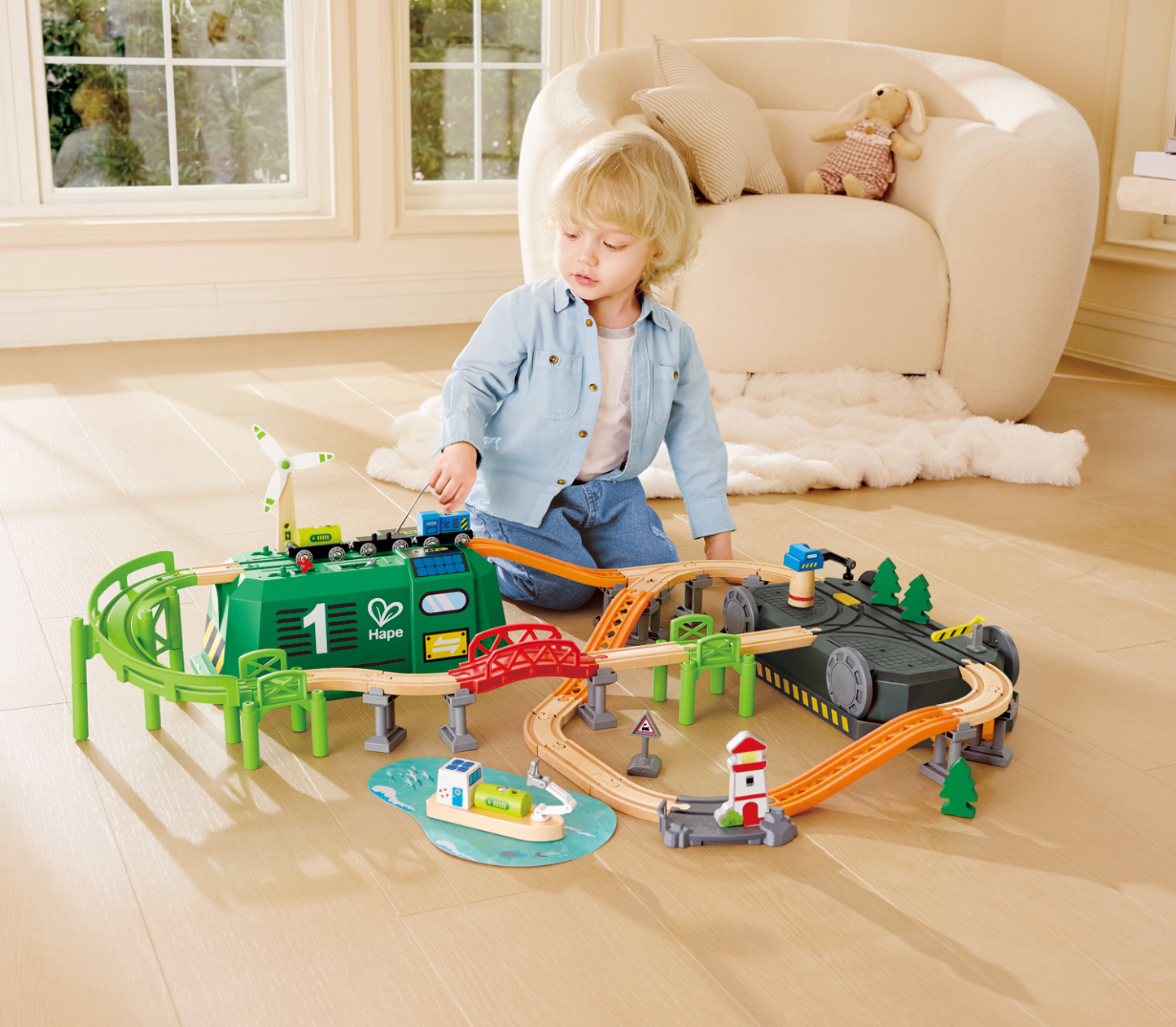  城市鐵路火車桶套裝-Hape-Eurekakids