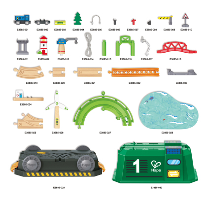  城市鐵路火車桶套裝-Hape-Eurekakids