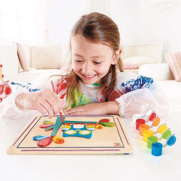 貓頭鷹油漆和框架-HAPE-Eurekakids