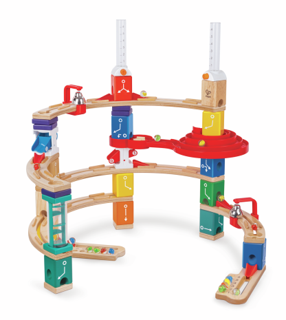Hape Quadrilla Advanced Coding Set 木製大理石跑道積木 | STEM 玩具 | 打造精彩的軌道，帶來全新挑戰，激發孩子的想像 | 6 歲以上