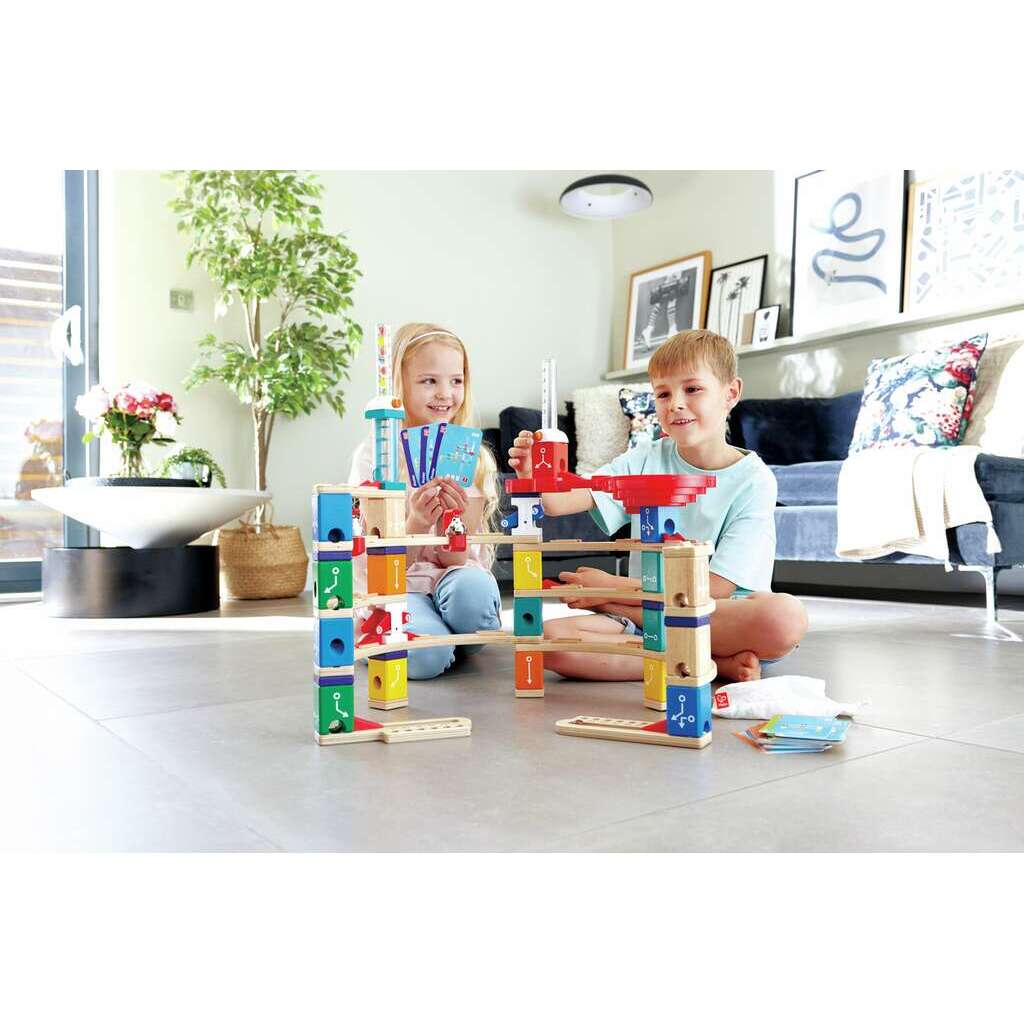 Hape Quadrilla Advanced Coding Set 木製大理石跑道積木 | STEM 玩具 | 打造精彩的軌道，帶來全新挑戰，激發孩子的想像 | 6 歲以上