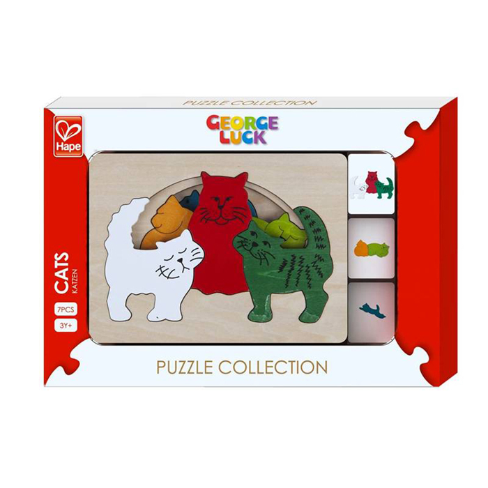 創意拼圖 - 貓-HAPE-Eurekakids