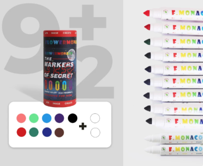 Flower Monaco The Markers of Secret 兒童水彩筆 (9+2色) - 神奇變色魔法