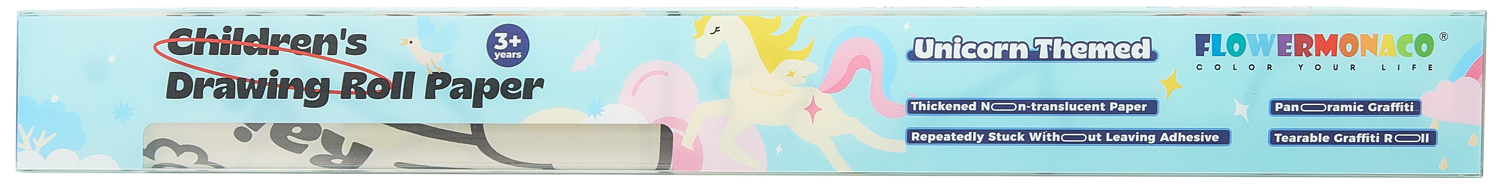 Flower Monaco | Drawing roll paper(Car) 可撕可貼塗鴉卷畫(獨角獸) | 3歲以上