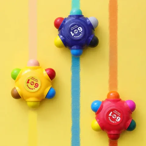 Flower Monaco pocket crayons 兒童便攜蠟筆套裝 - 11色 (3歲以上) 筆身短粗，適合幼兒手型