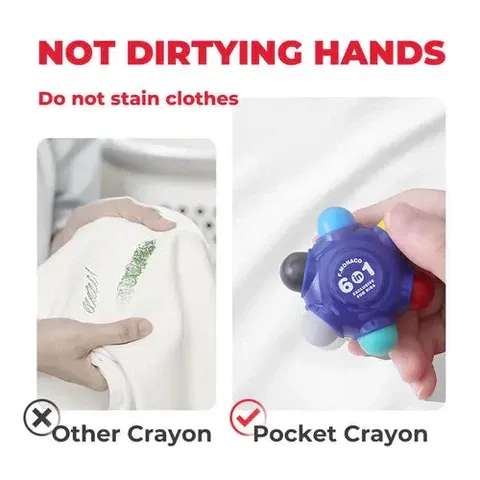 Flower Monaco pocket crayons 兒童便攜蠟筆套裝 - 11色 (3歲以上) 筆身短粗，適合幼兒手型