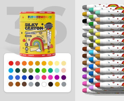 Flower Monaco Silky Crayons 兒童絲滑蠟筆 (36色)
