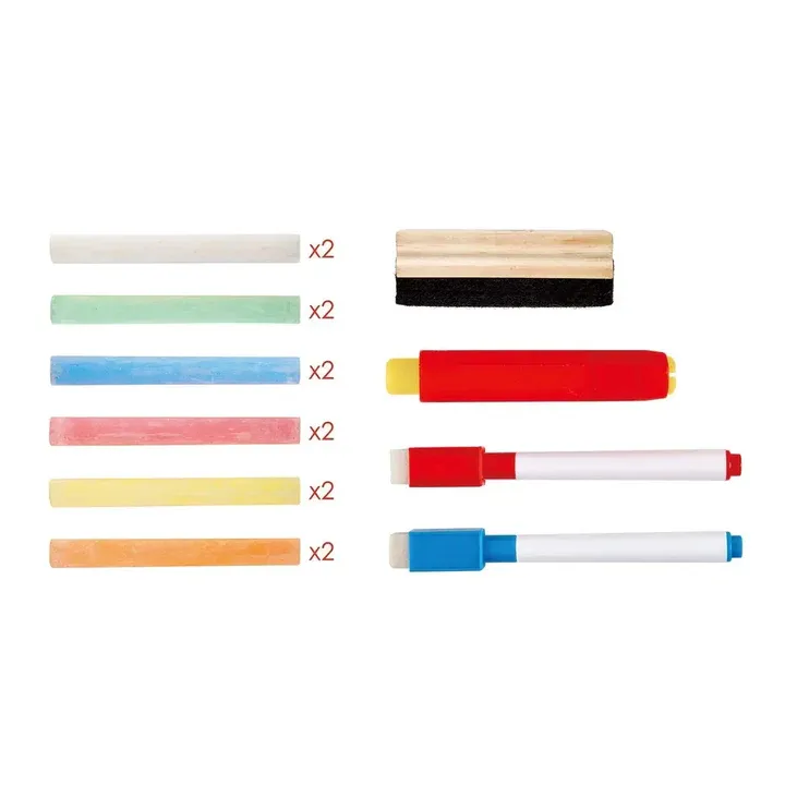 Hape 可折疊 雙面獨立式平板畫架 - 黑板 / 白板 (附粉筆和Marker筆)