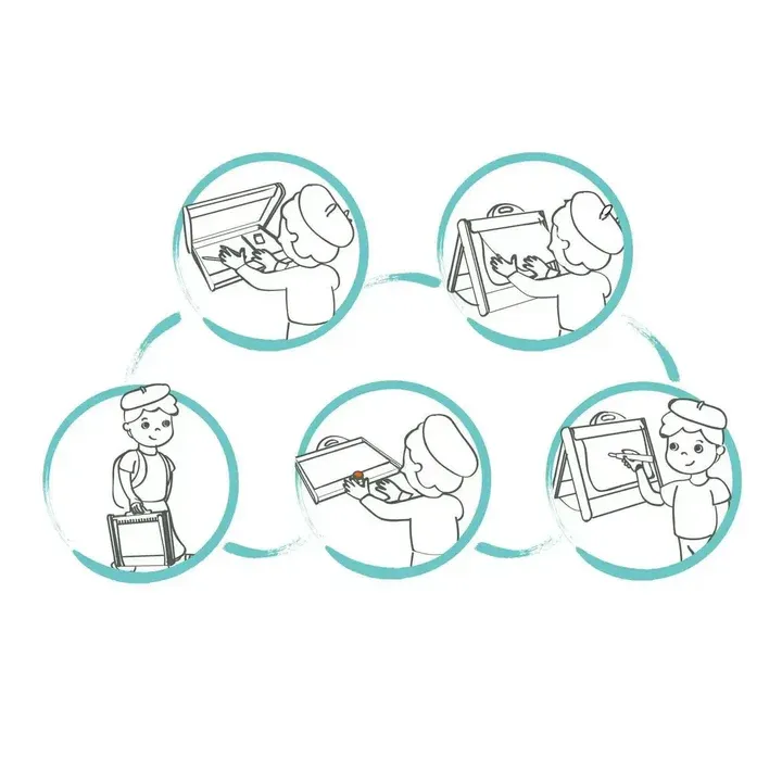 手提式兩用兒童畫板玩具