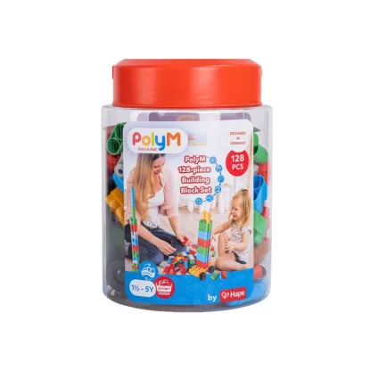 Poly M 積木 (128 塊) | 材質柔韌無尖角，讓孩子安心抓握與拼砌