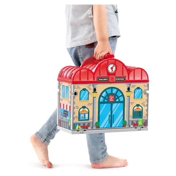 Hape Portable Train Station Set 火車軌道大車站便攜組合 (3-8Y) \\NEW//