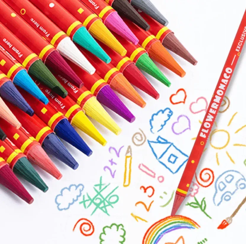 彩色鉛筆24色 | Fancy Colored Pencils (24 colour)-Flower Monaco-Eurekakids