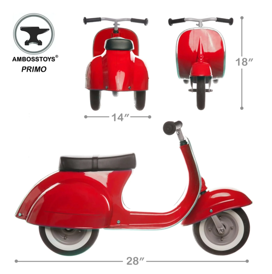 Ambosstoys PRIMO 經典復古造型滑步車 - 櫻桃紅 (RED)