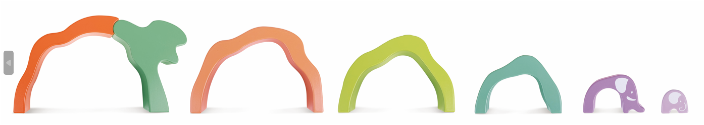 色彩鮮豔的木質積木堆疊遊戲，適合幼兒手眼協調訓練