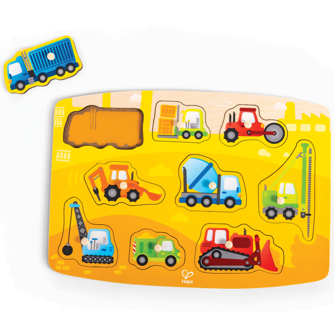 Hape 工程隊小抓手拼圖 | 發展技能丨精細動作丨3-10 歲