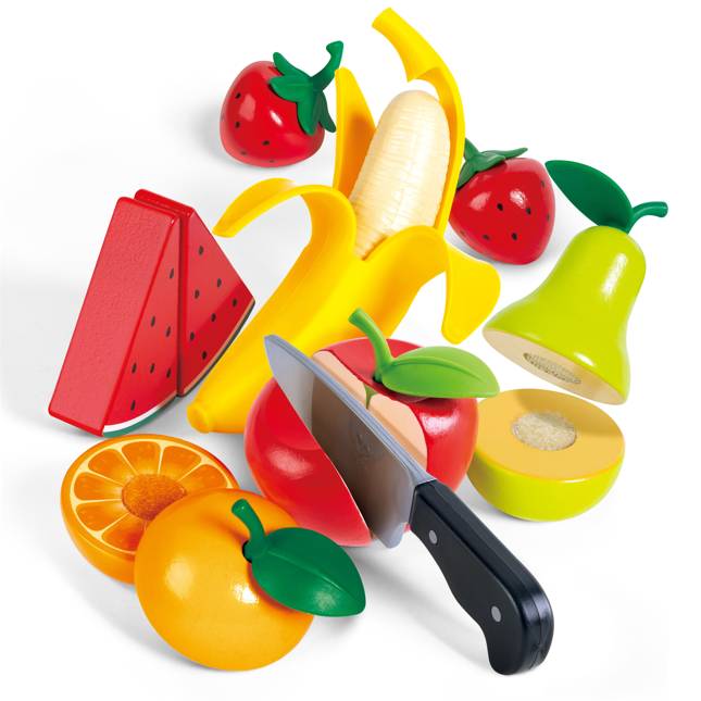 Hape 健康水果玩具套裝 | 蒙特梭利 教具 | 學習用刀，練習配對，安全又好玩 | (3 歲以上)