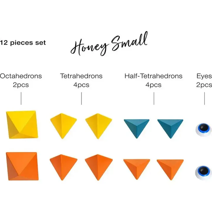 Trido Honey 藝術 3D 磁性積木 (璀璨光明系列 基礎版 - 12件套) STEM 玩具 | 所有面均可連接，無毒且通過 CE 認證 | 適合 3 歲以上兒童 🔥八折優惠 20%🔥