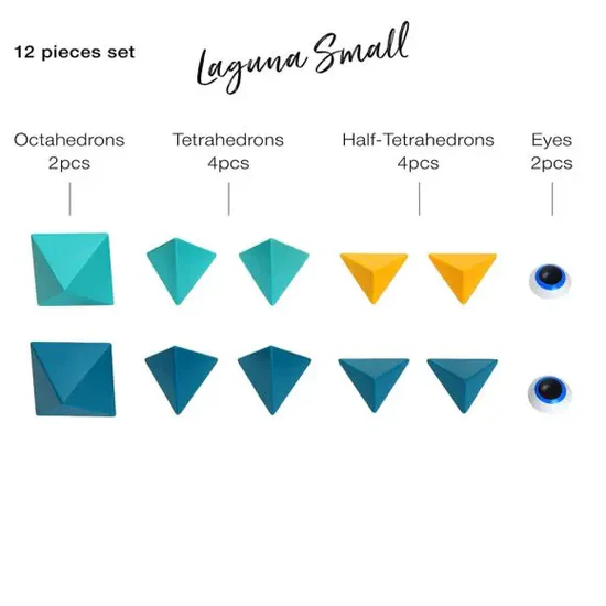 Trido Laguna 藝術 3D 磁性積木 (瀚海流光系列 基礎版 - 12件套) STEM 玩具 | 所有面均可連接，無毒且通過 CE 認證 | 適合 3 歲以上兒童 🔥八折優惠 20%🔥