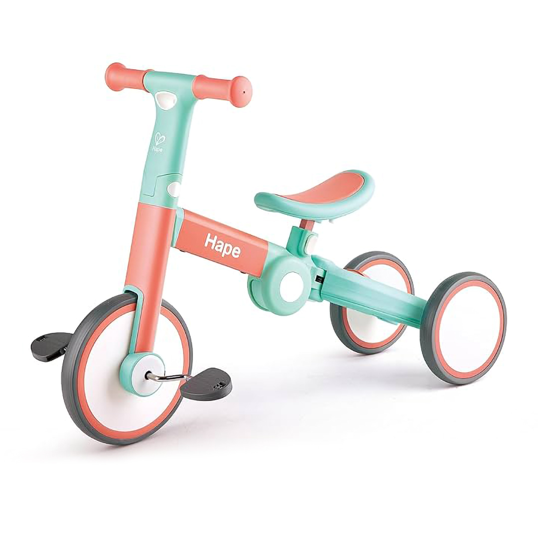 多功能摺疊 幼兒三合一平衡單車(紅綠色)-Hape-Eurekakids