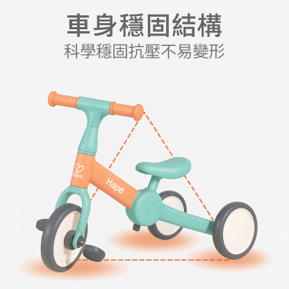 Eurekakids-{product-vendor}-多功能摺疊 幼兒三合一平衡單車(紅綠色)