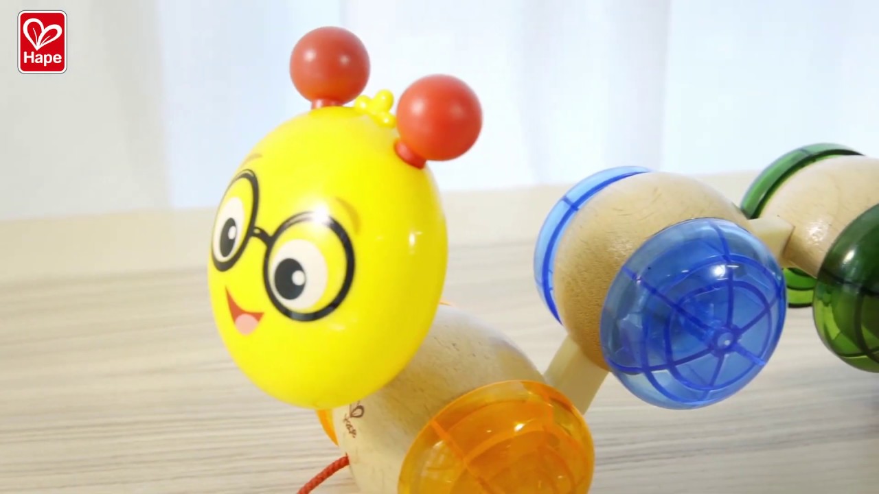 Hape x  Baby Einstein 木製拖曳玩具 - 毛毛蟲 (1 歲以上)