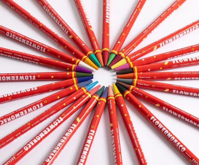 彩色鉛筆24色 | Fancy Colored Pencils (24 colour)-Flower Monaco-Eurekakids