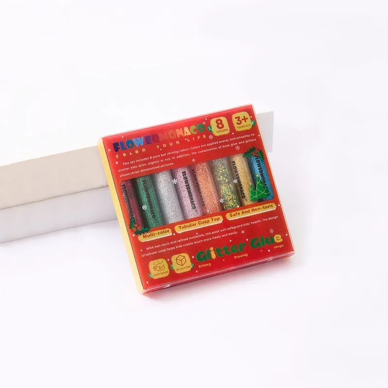 Flower Monaco | 8color glitter glue 八色閃粉彩 | 3歲以上