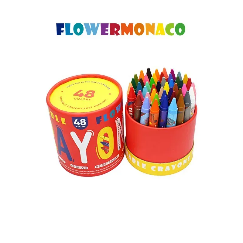 可水洗蠟筆 48色 | Washable Crayons 48 Colors-Flower Monaco-Eurekakids