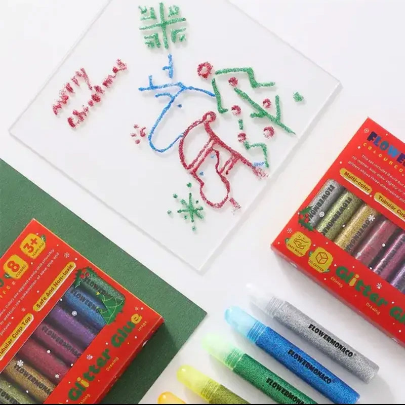 Flower Monaco | 8color glitter glue 八色閃粉彩 | 3歲以上