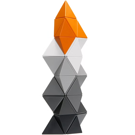 磁吸積木 灰橙色階系列  (高階版-36組件)