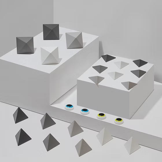 Trido Greyscal 藝術 3D 磁性積木 (白銀時代系列 進階版 - 24件套) STEM 玩具 | 所有面均可連接，無毒且通過 CE 認證 | 適合 3 歲以上兒童 🔥八折優惠 20%🔥