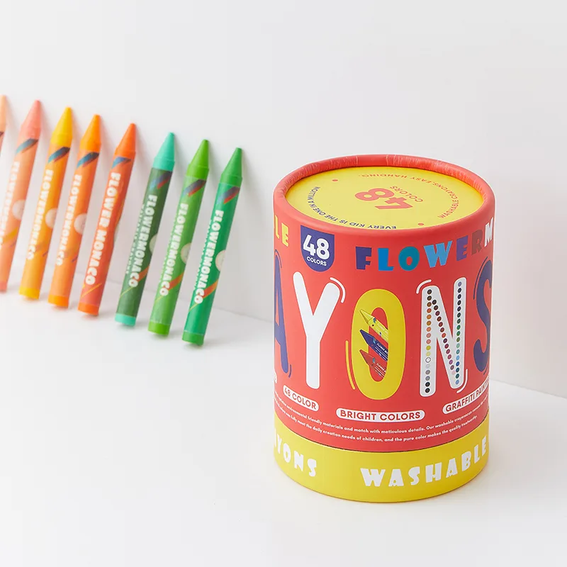 可水洗蠟筆 48色 | Washable Crayons 48 Colors-Flower Monaco-Eurekakids