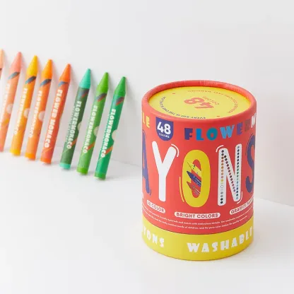 可水洗蠟筆 48色 | Washable Crayons 48 Colors-Flower Monaco-Eurekakids