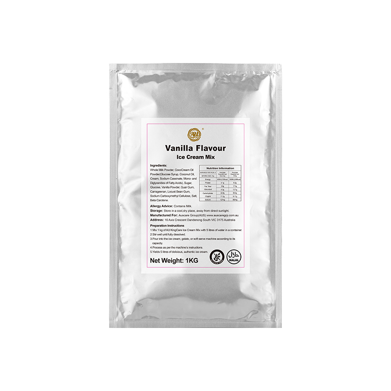 AU KingCare Ice Cream Mix – 1kg | Makes 5L Ice Cream, Gelato & Soft Serve