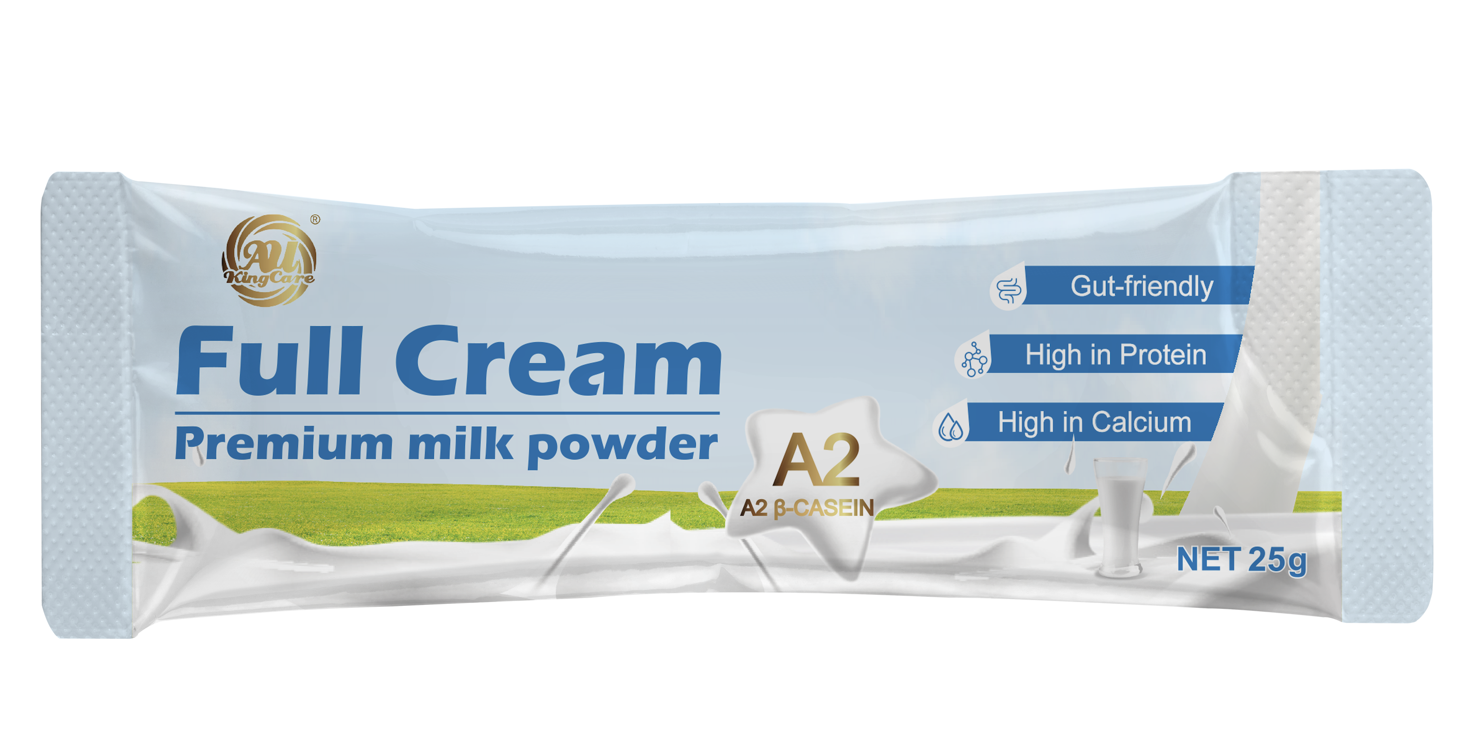 AU KingCare A2 β-Casein Full Cream Premium Milk Powder (475g | 19 x 25g Sachets)