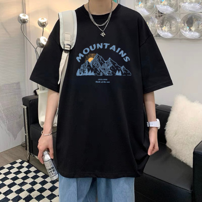 T-Shirt Men's Pure Cotton Half Sleeve Top Base Shirt