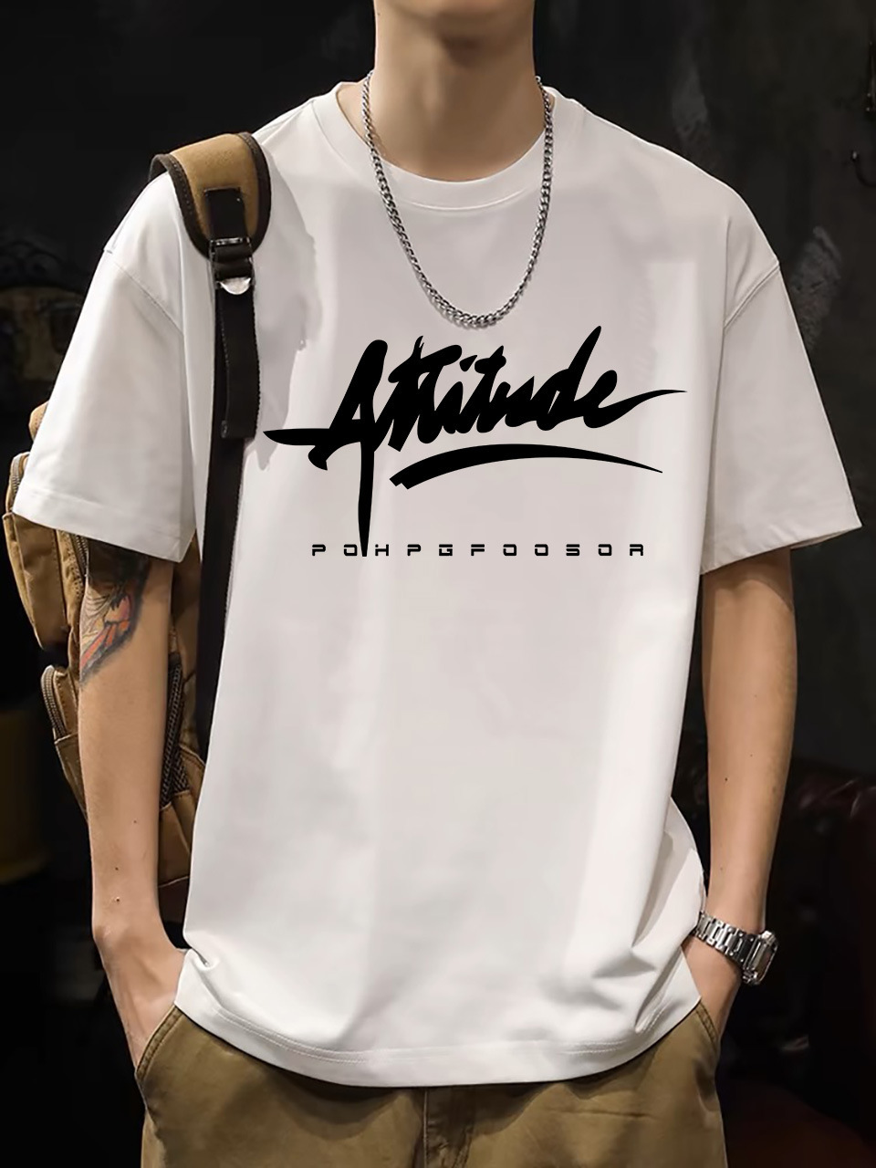 2025 New Korean Style Men's T-Shirt – 200G Premium Cotton Short Sleeve (White)