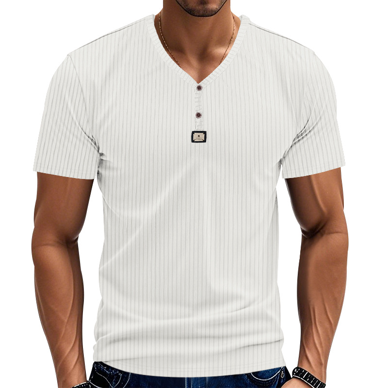Jacquard Ribbed Henley Shirt – Luxury Breathable Men’s Top