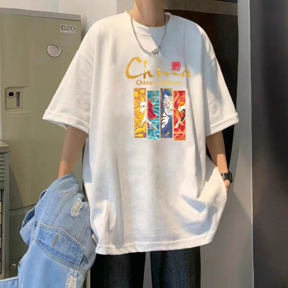 T-Shirt Men's Pure Cotton Half Sleeve Top Base Shirt