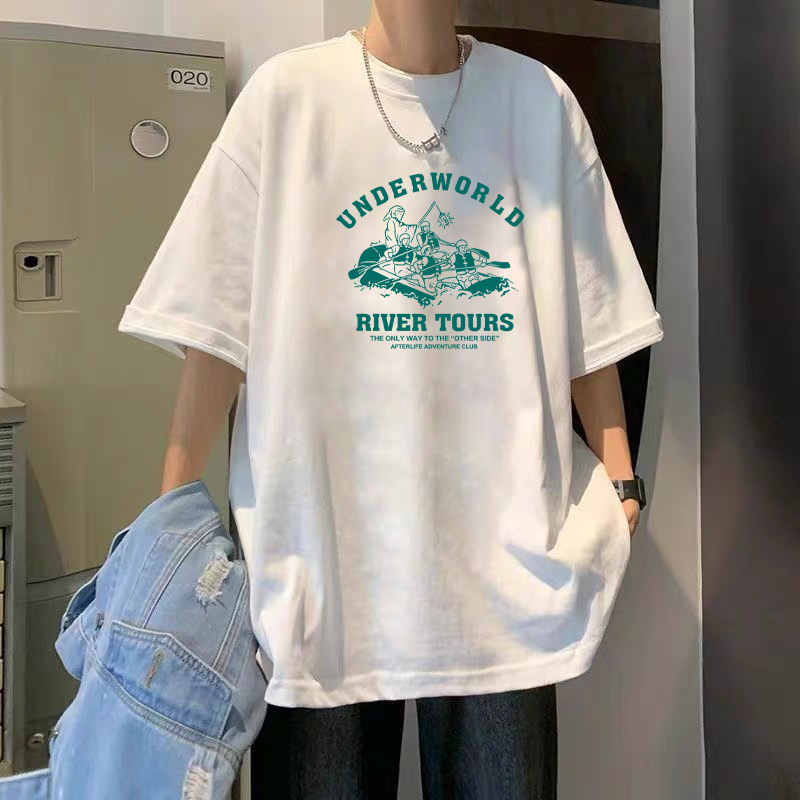 T-Shirt Men's Pure Cotton Half Sleeve Top Base Shirt