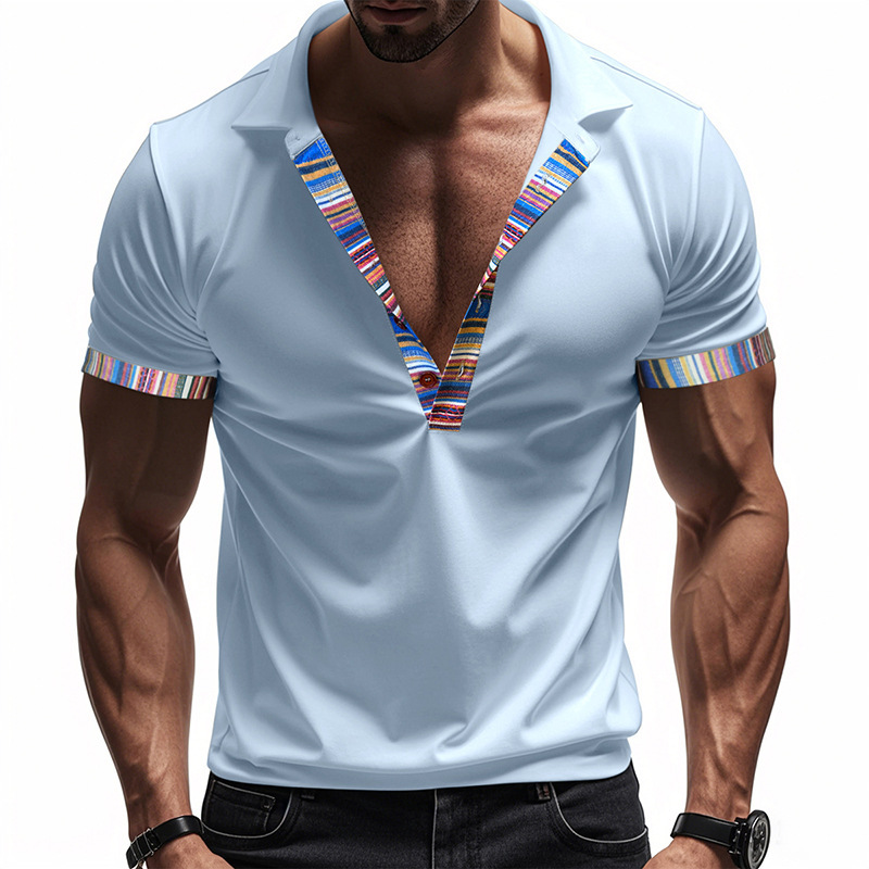 Men’s Slim Fit Polo Shirt – Breathable V-Neck Summer Top