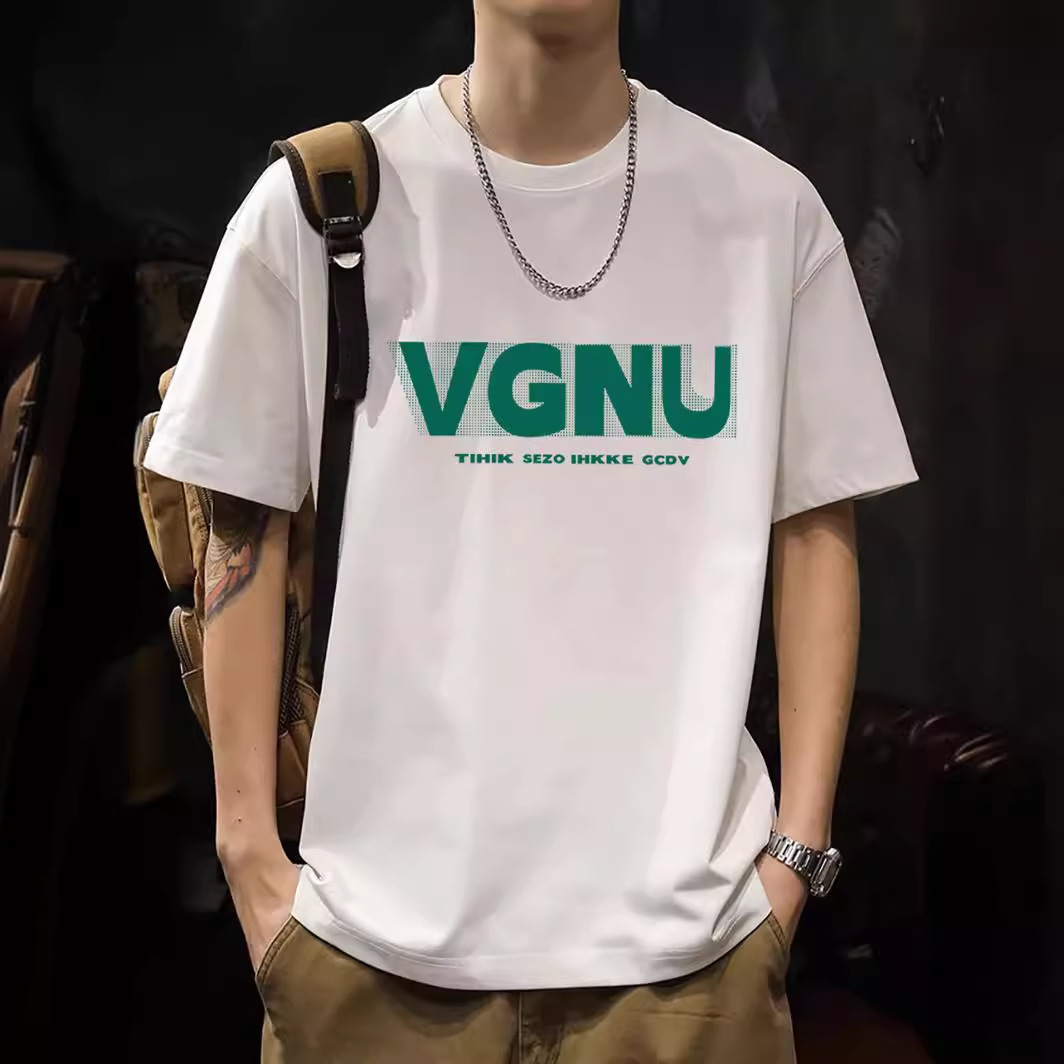 2025 New Korean Style Men's T-Shirt – 200G Premium Cotton Short Sleeve (White)