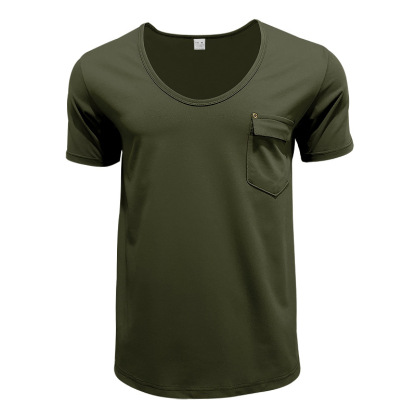Men's V-Neck Pocket T-Shirt – Plus Size Casual Wear