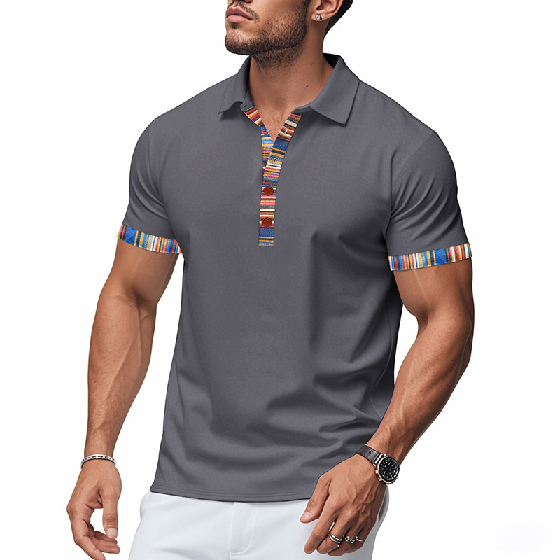 Men’s Slim Fit Polo Shirt – Breathable V-Neck Summer Top