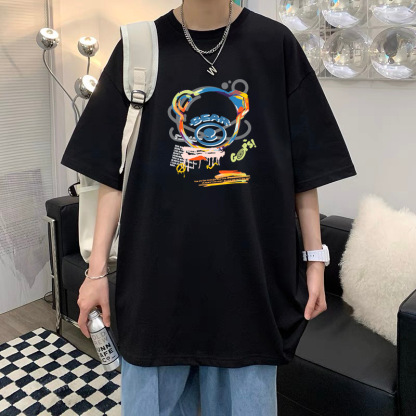 T-Shirt Men's Pure Cotton Half Sleeve Top Base Shirt