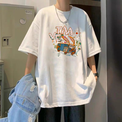 T-Shirt Men's Pure Cotton Half Sleeve Top Base Shirt