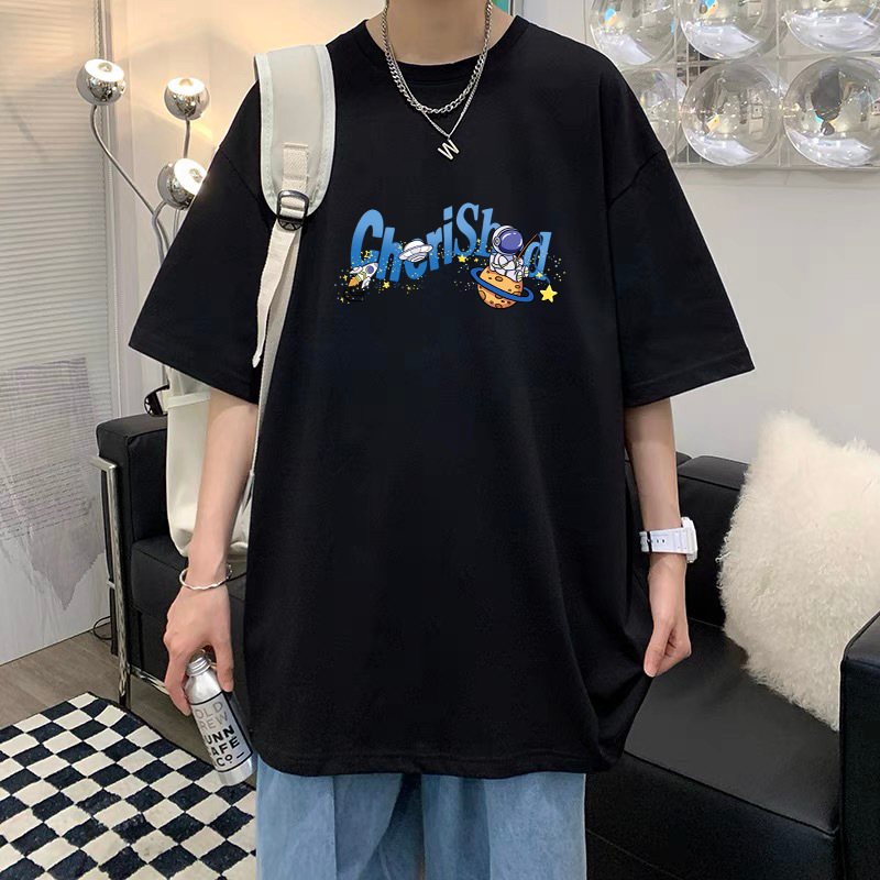 T-Shirt Men's Pure Cotton Half Sleeve Top Base Shirt