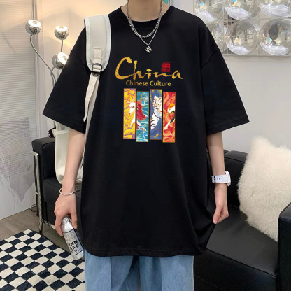 T-Shirt Men's Pure Cotton Half Sleeve Top Base Shirt