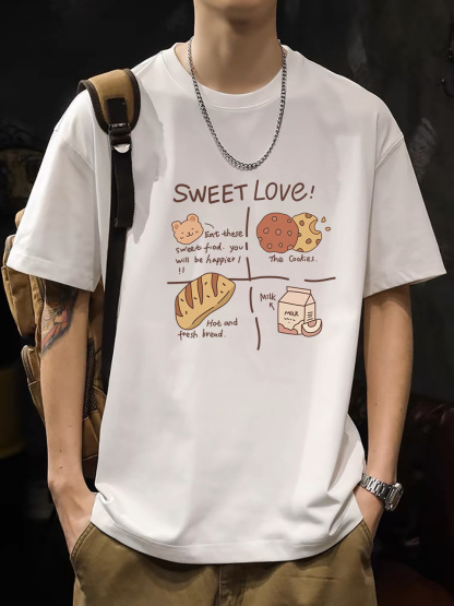 2025 New Korean Style Men's T-Shirt – 200G Premium Cotton Short Sleeve (White)