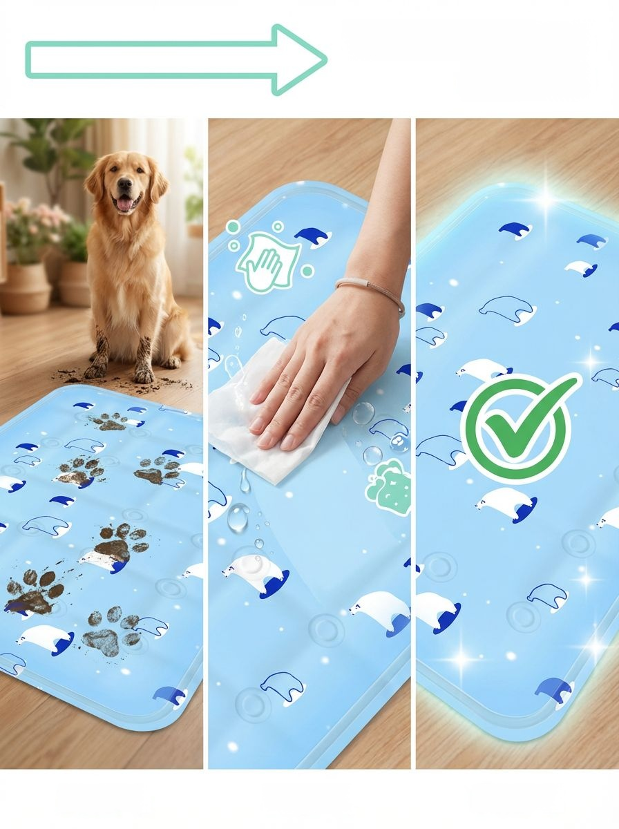 【กันลื่นทนทาน】 แผ่นรองเย็นสำหรับสัตว์เลี้ยงที่จำเป็นในฤดูร้อน